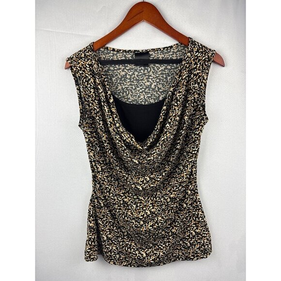 J.T.B. Sleeveless Cowl Neck Top Small Leopard Print - Picture 2 of 4